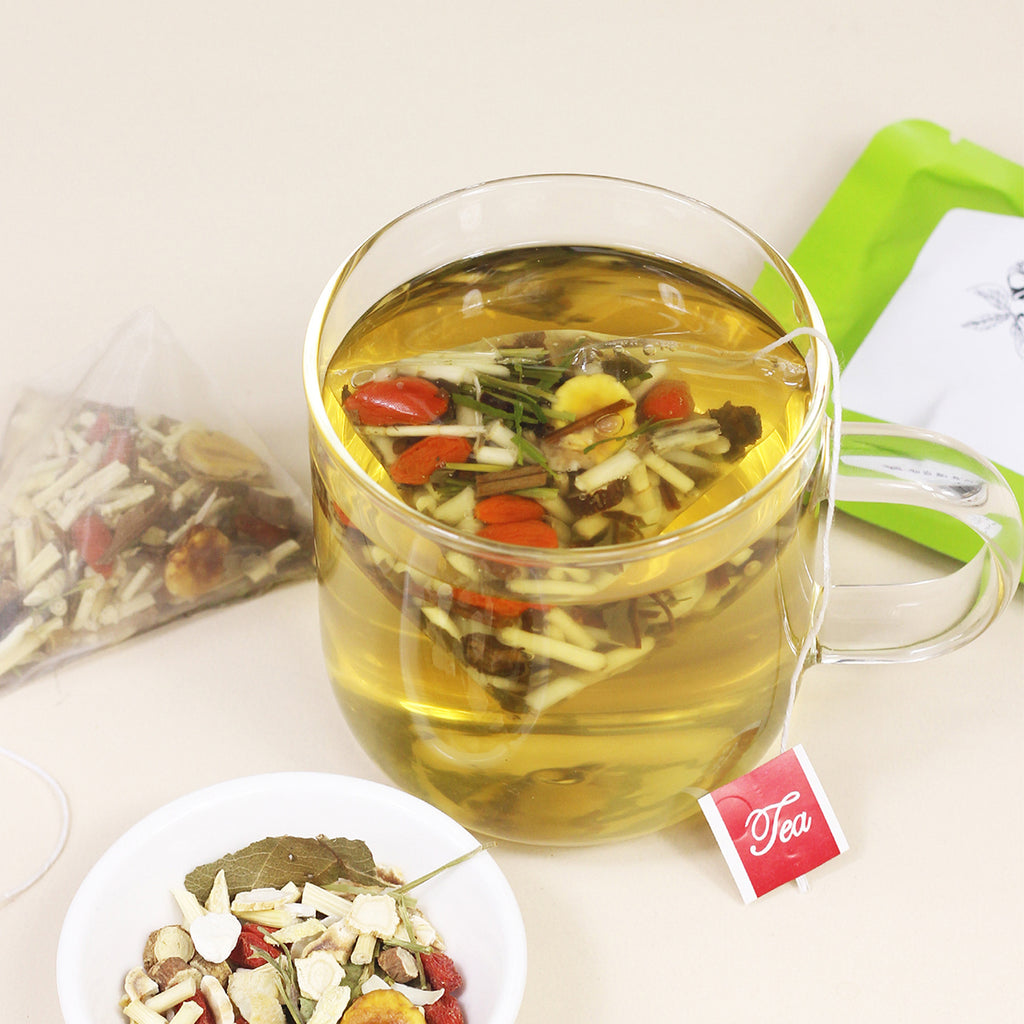 滋润茶包 – 改善阴虚体质 – 补充身体津液，缓解体内燥热 – 11种药食同源草本精制而成 – 清香甘醇 – 养生茶